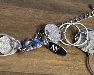 NY Collection silver ring and disk links necklace thumbnail 4