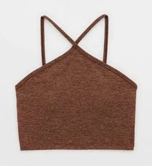 Offline by Aerie Womens Sz Medium The Hugger Longline Racerback Sports Bra Brown thumbnail 1