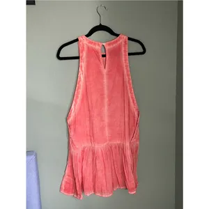 Free People Breathless Moments Tunic Dress Size Small Peach Coral Cotton thumbnail 6