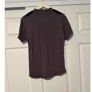 SANDRINE ROSE Women's Gray The Vintage Crew‎ Tee Shirt Embroidered Festival thumbnail 3