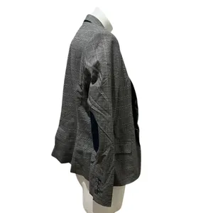 Zara Basic Women's XL Gray Plaid Blazer Mid thumbnail 6
