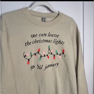 Gildan Retro Christmas Sweatshirt “Christmas lights up til January” Taylor Swift thumbnail 2