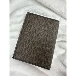 Michael Kors Passport Holder Unisex One Size Brown Logo Canvas Leather Travel thumbnail 2