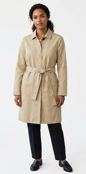 J Jill Women's Trench Coat Medium Belted Utility Pockets Fall Khaki thumbnail 1