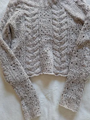 Free People Avalon Boucle Knit Mock Neck Cropped Sweater M thumbnail 9