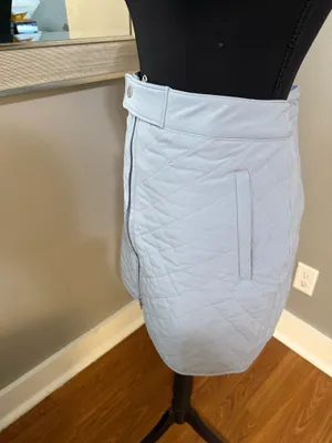 Athleta Apres ski athletic quilted mini skirt light blue zip front size 10. thumbnail 7