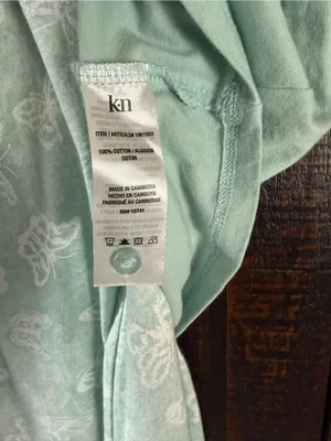 Karen Neuburger Light Turquoise Short Sleeve Pajama Set Wide Leg Capri XL thumbnail 6