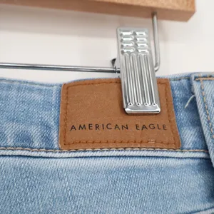 American Eagle Outfitters Jeans Womens 8 Blue Denim Next Level Stretch Raw Hem thumbnail 5