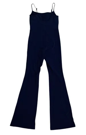 Wilfred Free Divinity Kick Flare Jumpsuit S Navy Blue Spaghetti Strap Athleisure thumbnail 1