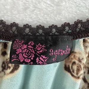 Vintage Y2K 2000's Agenda Small S Top Babydoll Lace Woodland‎ Forrest Goblincore thumbnail 5