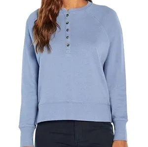 Gap Women's Henley Sweatshirt English Manor Blue, Small NWT thumbnail 1