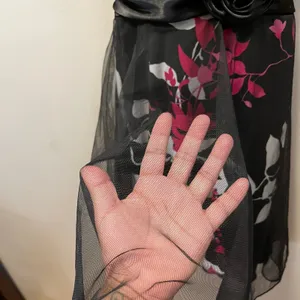 Y2K Mesh Halter Dress Dark Romance‎ Floral Soft Goth Fairy Grunge Vintage Glam thumbnail 6