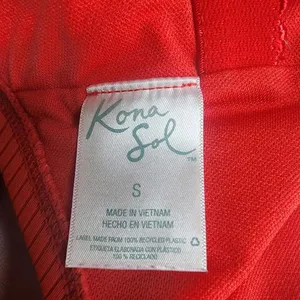 Kona Sol Stylish Ribbed Coral One-Piece Swimsuit (S) thumbnail 5
