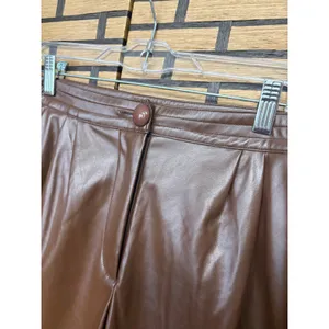 Princess Polly Brown Faux Leather Pants‎ Size 6 thumbnail 3