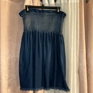 Rewash Size M Strapless Denim Dress thumbnail 5
