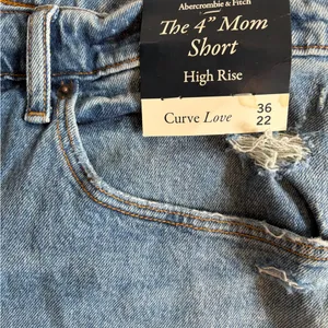 Abercrombie & Fitch Curve Love Mom‎ Shorts 36 High Rise Distressed NWT 4” Denim thumbnail 3