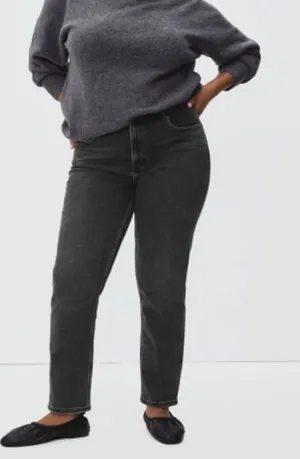 Everlane The Curvy Cheeky Straight Jean Stretch Washed Black Size 34 thumbnail 1