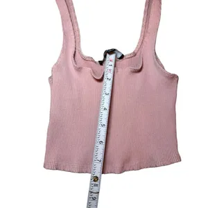 Lulu’s Pink Ribbed Crop‎ Tank Top Sz S thumbnail 5