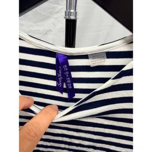 Seraphine Navy/White Striped Maternity and Nursing A-Line Soft Jersey Dress Sz 6 thumbnail 5
