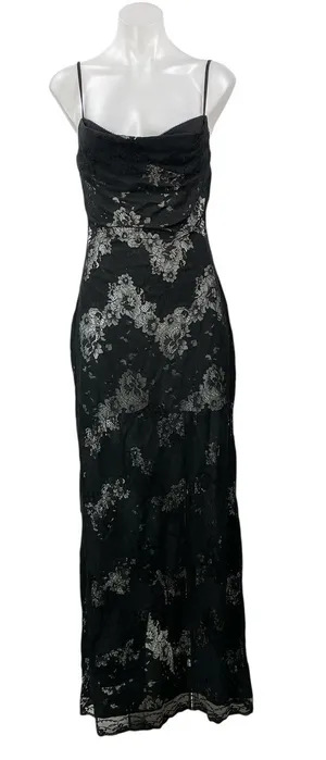 I.AM.GIA Leona Women's Black Sleeveless Floral Lace Open Back Cami Maxi Dress S thumbnail 1