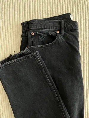 Abercrombie Black 90's Straight Leg Ultra High Rise Curve Love Jeans thumbnail 1