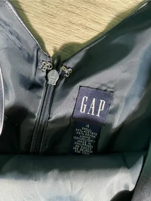 GAP Blue Satin V-Neck Midi Slip Dress thumbnail 2