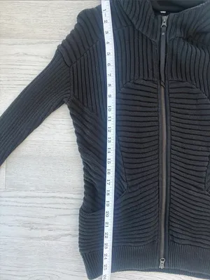 Lululemon Embrace Black Knit Scuba Hoodie Size 8 thumbnail 5