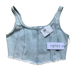 NWT Indigo Rein Forever 21 Light Blue Denim Tank Top S thumbnail 1