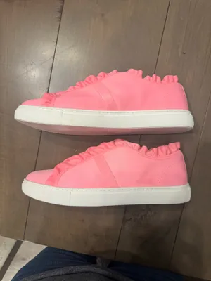 Kate Spade Size 7.5 Lance Pink Ruffle Slip-On Sneakers Tennis Shoes thumbnail 3