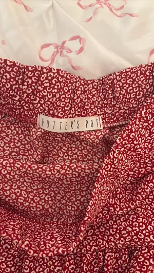 Potter's Pot Red cheetah print skirt thumbnail 3