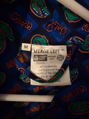Vintage 90’s Merge Left Florida Gators 100% Silk Blouse Blue Orange, Sz M thumbnail 4