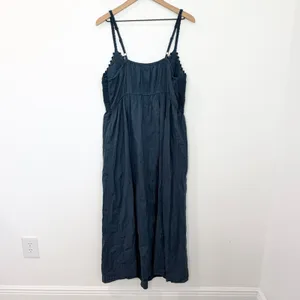 NWT Old Navy Fit & Flare Crochet Bodice Maxi Dress Tidewater Dark Teal size XL thumbnail 2