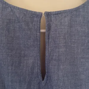 100% Cotton LOFT Denim Blue Romper Shorts thumbnail 6