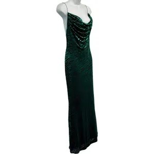 Runaway Lionell Emerald Green Zebra Stripe Backless Maxi Dress Sz 8 / L NEW Tags thumbnail 10