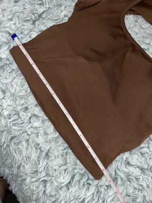SheIn NWOT Brown Twist Open Back Square Neck Active Top thumbnail 3