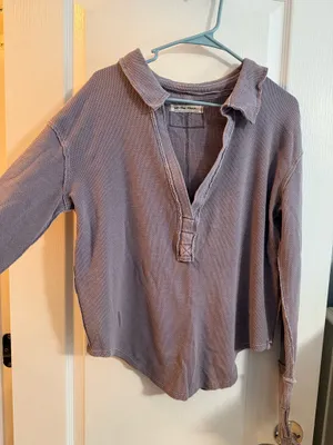Free People Purple Off-The-Shoulder We the Free Top thumbnail 1