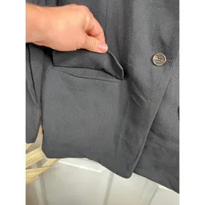 BCBGeneration Black Single-Button Notched Lapel Blazer Jacket Size S thumbnail 7
