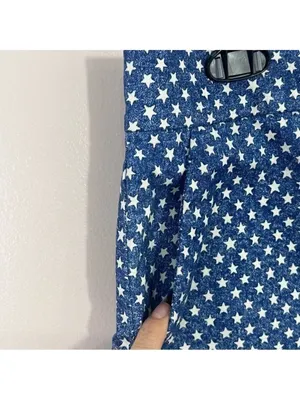 American Living Women Jean Shorts Stars Size 8 Stars Blue White thumbnail 5