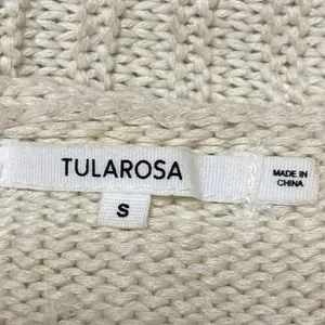 Tularosa Cream Long Sleeve Boho Fringe Midi Open Cardigan Sweater Top Size S thumbnail 3