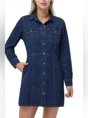 Frye Denim Long sleeve 
Buttonup Dress Blue thumbnail 2