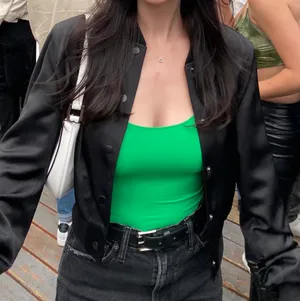 ZARA Satin Cropped Bomber Jacket thumbnail 1