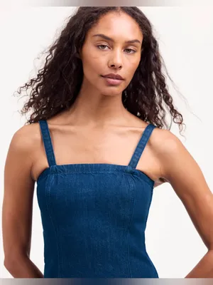 NWT Madewell Denim Strapless Mini Dress – Maytown Wash – 4 thumbnail 5