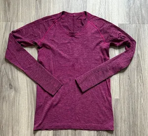 lululemon Long Sleeve Tee in Deep Plum Swiftly Tech Crewneck Size 10 thumbnail 1