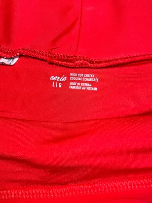 aerie Bright Red High-Cut Cheeky Swim Bottom High Cut Cheeky thumbnail 3