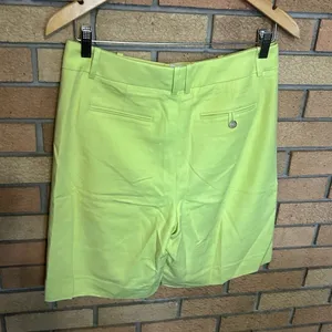 NWT J. Crew High-Rise Trouser Short Bright Green/Yellow Women’s Size 6 thumbnail 3