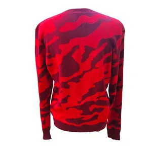 Cabi Camo Print‎ Sweater Crew Neck Long Sleeve Pullover Knit Top Red Size Medium thumbnail 5