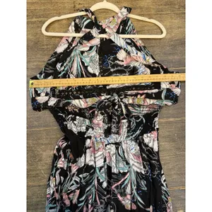 Jasse Endless Summer Maxi Dress Floral Halter Open Back‎ Bow Size XL thumbnail 10