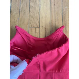 Superdown Dress Womens XS Red Strapless Sweetheart Bodycon Slit Formal thumbnail 6