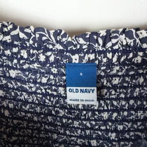 Old‎ Navy Navy Floral Smocked Mini Dress Small Milkmaid Cottage Prairie Feminine thumbnail 6