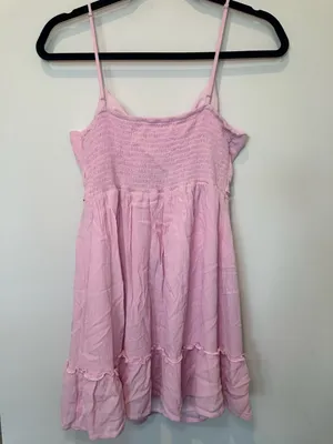 Love Tree Pink Cutout Babydoll Mini Dress with Adjustable Straps Size L thumbnail 3